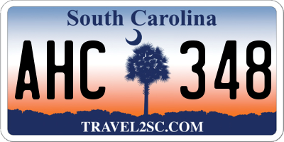 SC license plate AHC348