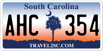 SC license plate AHC354