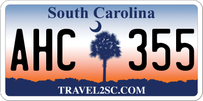SC license plate AHC355