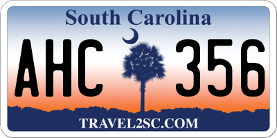 SC license plate AHC356