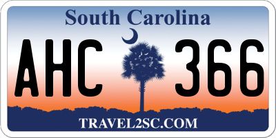 SC license plate AHC366