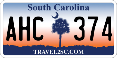 SC license plate AHC374