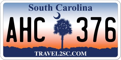 SC license plate AHC376