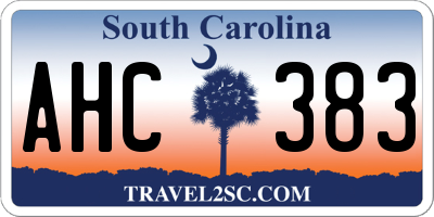 SC license plate AHC383