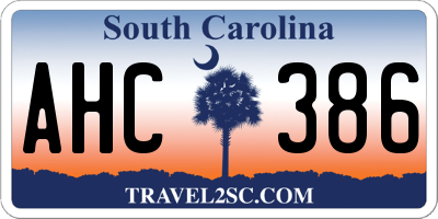 SC license plate AHC386