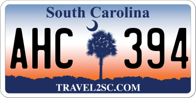 SC license plate AHC394