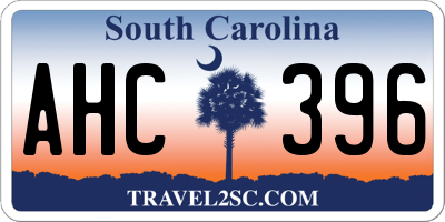 SC license plate AHC396