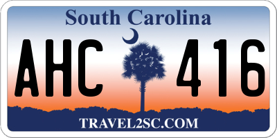 SC license plate AHC416