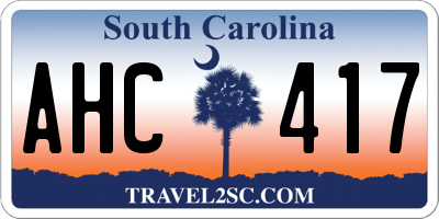SC license plate AHC417
