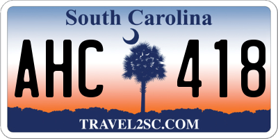 SC license plate AHC418
