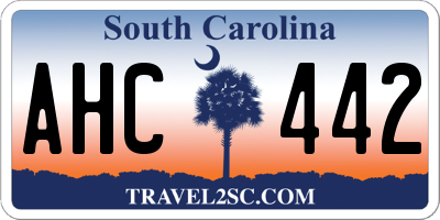 SC license plate AHC442