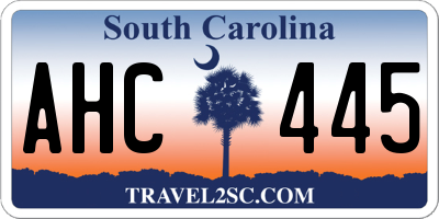 SC license plate AHC445