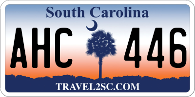 SC license plate AHC446