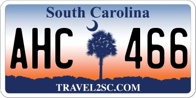 SC license plate AHC466