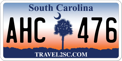 SC license plate AHC476
