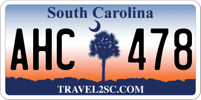 SC license plate AHC478