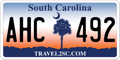 SC license plate AHC492