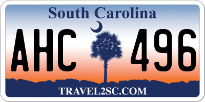 SC license plate AHC496