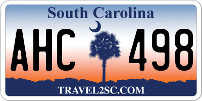 SC license plate AHC498