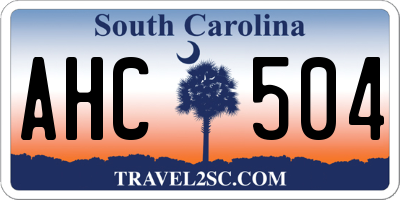 SC license plate AHC504
