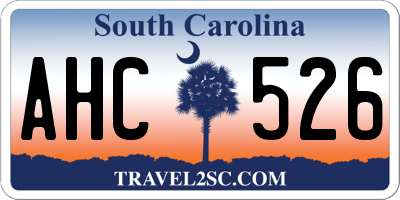 SC license plate AHC526