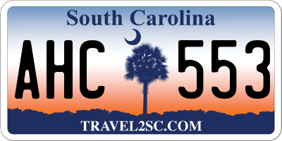 SC license plate AHC553