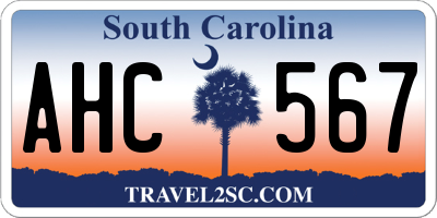 SC license plate AHC567