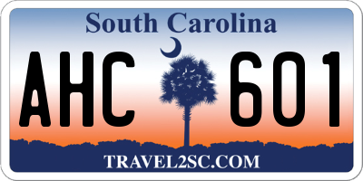 SC license plate AHC601