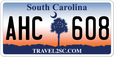 SC license plate AHC608