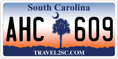 SC license plate AHC609