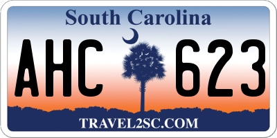SC license plate AHC623