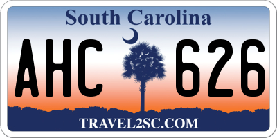 SC license plate AHC626