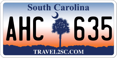 SC license plate AHC635