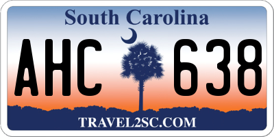 SC license plate AHC638