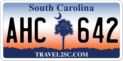 SC license plate AHC642