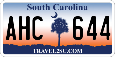 SC license plate AHC644