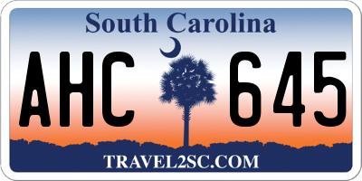 SC license plate AHC645