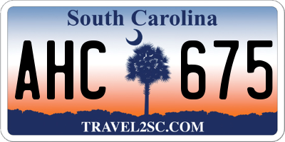 SC license plate AHC675