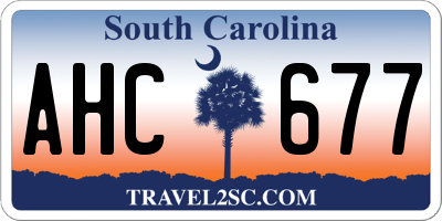SC license plate AHC677