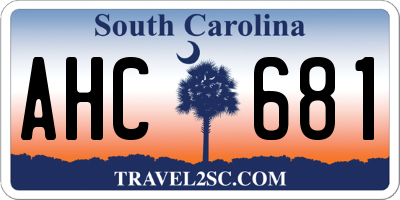 SC license plate AHC681