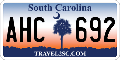 SC license plate AHC692