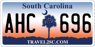 SC license plate AHC696