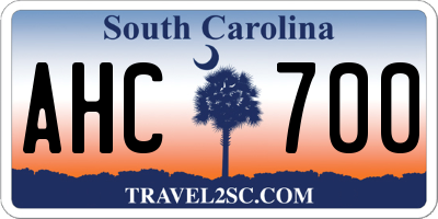 SC license plate AHC700