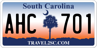 SC license plate AHC701