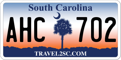 SC license plate AHC702