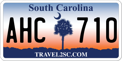 SC license plate AHC710