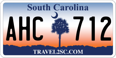 SC license plate AHC712