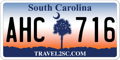 SC license plate AHC716