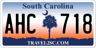 SC license plate AHC718