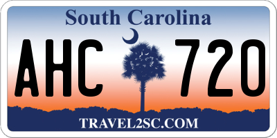 SC license plate AHC720